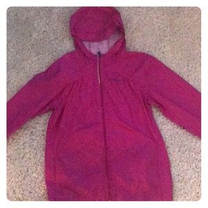 Lightweight pink Columbia rain jacket